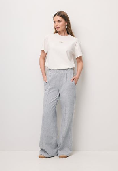 Szare spodnie dresowe z szeroką nogawką PETRAS