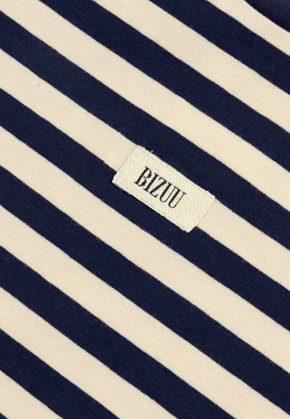 Bawełniany T-shirt w kremowo-granatowe paski TISHALLY