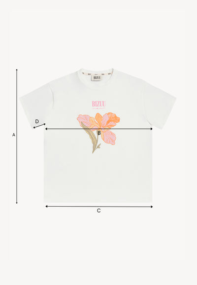 Bawełniany t-shirt z autorskim nadrukiem TISHAL kremowy