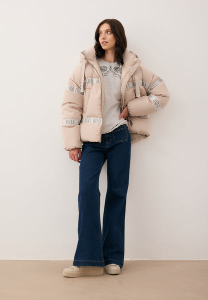 Beżowa kurtka puchowa oversize TOKYO