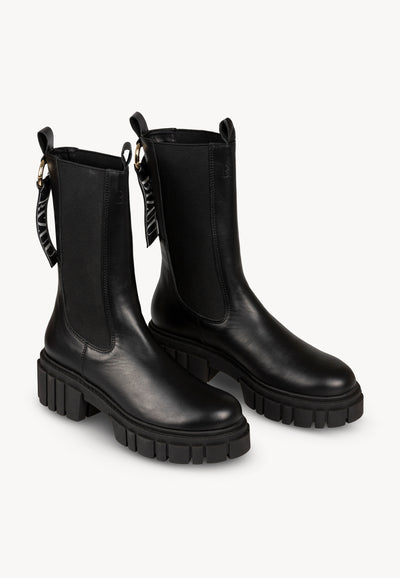 Czarne skórzane botki TORIDE