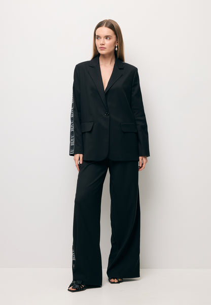 Czarne spodnie z szerokimi nogawkami MICHAEL