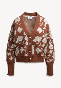 Brązowy sweter w kwiaty VIQUA