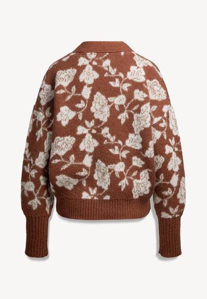 Brązowy sweter w kwiaty VIQUA