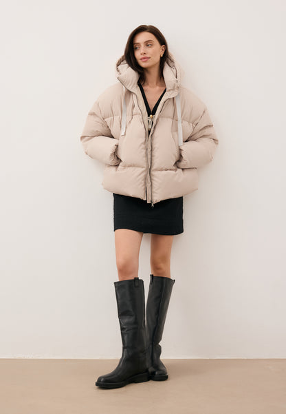 Beżowa kurtka puchowa oversize YOKO