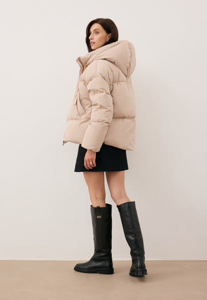 Beżowa kurtka puchowa oversize YOKO