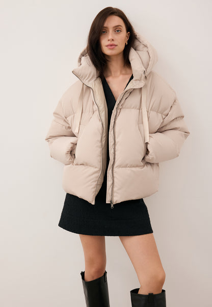 Beżowa kurtka puchowa oversize YOKO