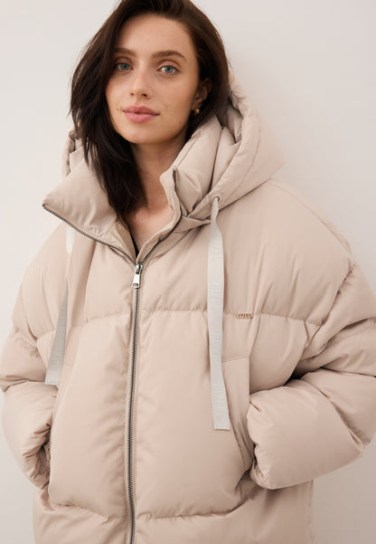 Beżowa kurtka puchowa oversize YOKO