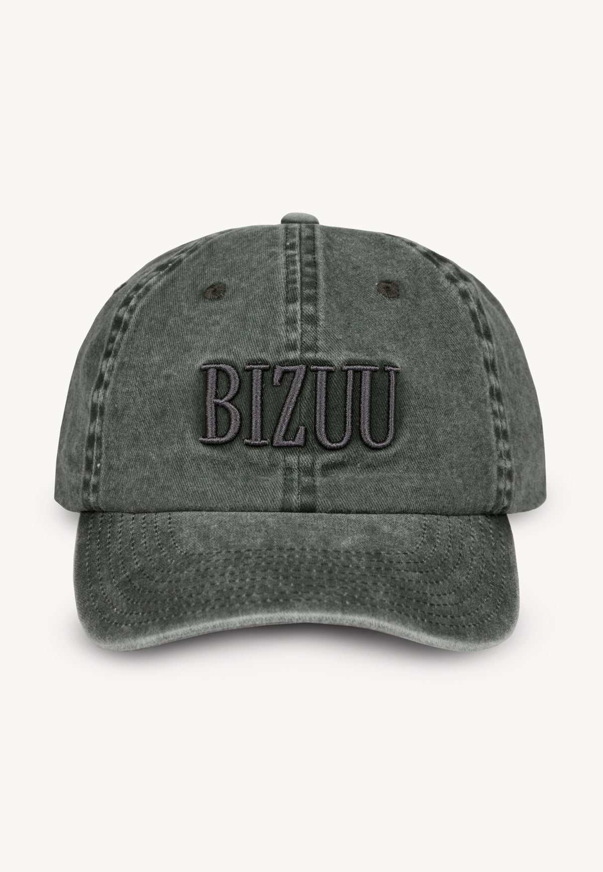 Szara czapka z daszkiem ZANE z haftowanym logo BIZUU.