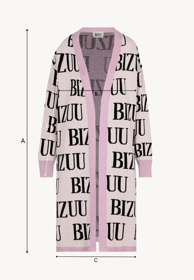 Długi kardigan CHIOS różowy