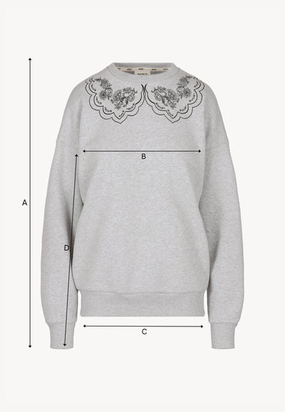 Szara bluza z nadrukowanym kołnierzem COLLIER