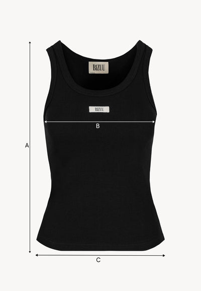 Czarny prążkowany top z logo EJRIS