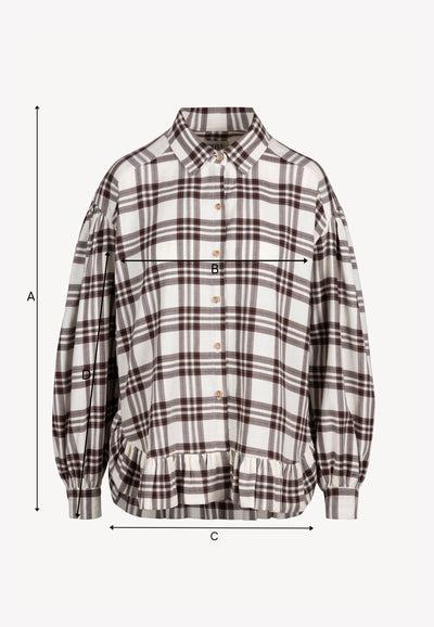 Koszula w beżową kratę FALBI