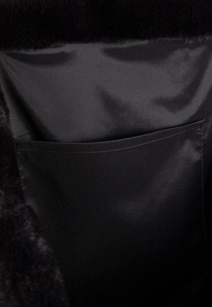 Czarna torba shopper z imitacji futra FUZZY