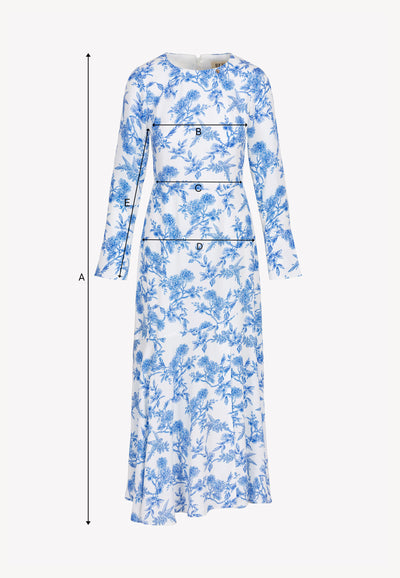 Niebieska midi sukienka z wiskozy IVYNI