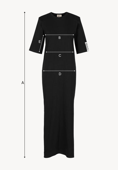 Czarna sukienka maxi z dzianiny JULISSA