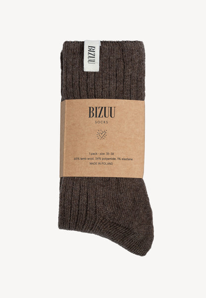 Wełniane skarpetki LANA brązowy