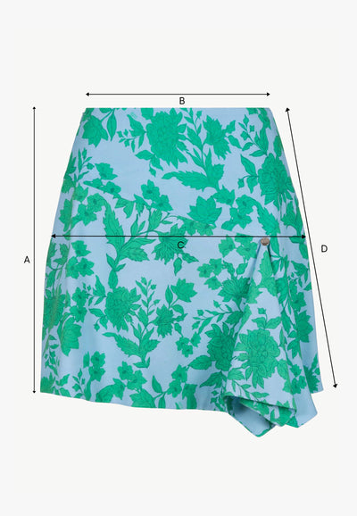 Niebieska mini spódniczka w kwiaty LANNIL