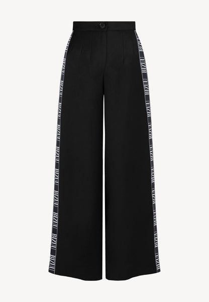 Czarne spodnie z szerokimi nogawkami MICHAEL