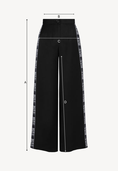 Czarne spodnie z szerokimi nogawkami MICHAEL