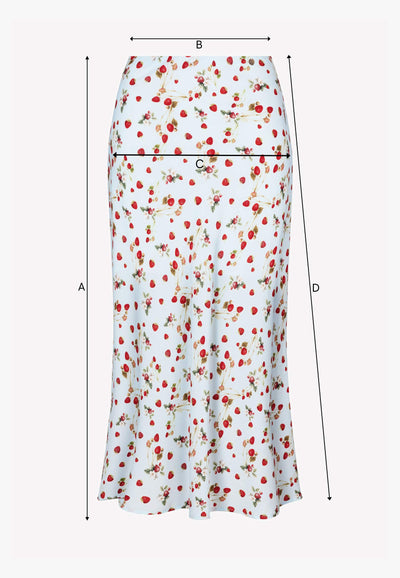 Midi spódnica w autorski print MOLLENA błękitna