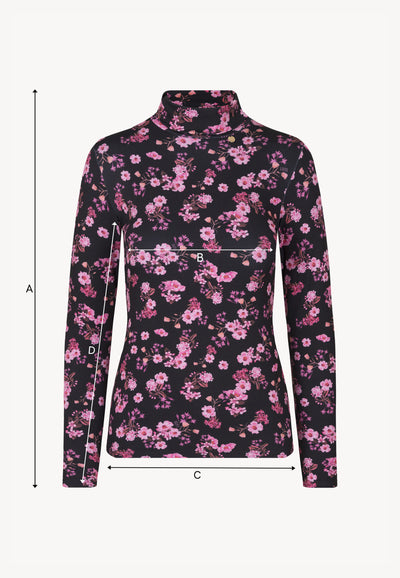 Dopasowany golf w autorki print OWAKA czarny