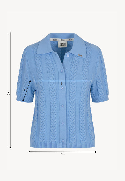 Niebieski rozpinany sweter w stylu polówki PATRI