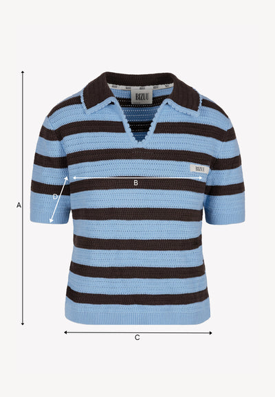 Niebieski sweter z ozdobnym kołnierzykiem PELLA