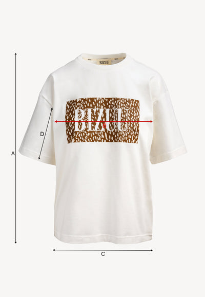 Kremowy T-shirt oversize z logo SIME