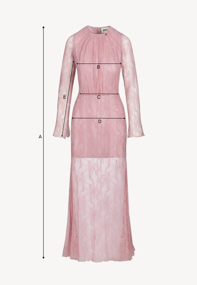 Różowa koronkowa sukienka maxi SOLIN