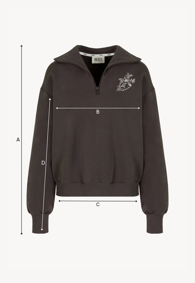 Brązowa bluza typu half-zip TANSY