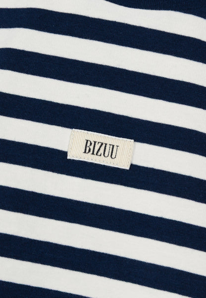 Bawełniany T-shirt w kremowo-granatowe paski TISHALLY