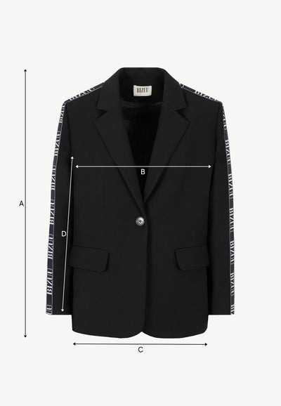 Czarna marynarka oversize z lampasem VANDA