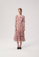 Załaduj obraz do przeglądarki galerii, Kwiecista sukienka z falbanami ALEGRIA LORENZI różowy