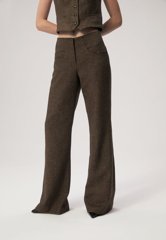 Spodnie z rozszerzanymi nogawkami BELITTA brązowy